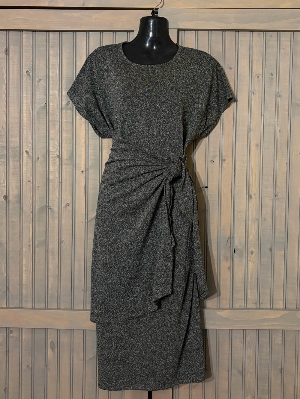 Grey Dress with matching Tied Overskirt